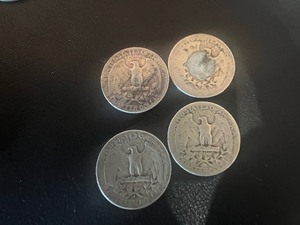 lot 55 image: LOT OF 4 SILVER QUARTERS FROM 1940S