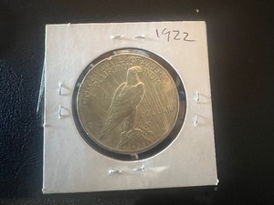 lot 63 image: 1922 SILVER PEACE DOLLAR