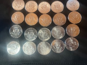 lot 58 image: LOT OF 20 NIFC KENNEDY HALF DOLLARS