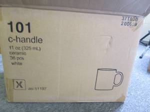 case of 36 white c-handle 11 oz cof...