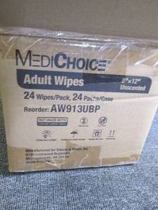 medichoice adult wipes 24 packs wit...