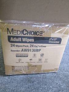 medichoice adult wipes 24 packs wit...