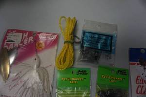 lot 115 image: Assorted Fishing Hooks, Spinners, Snells and Stringer