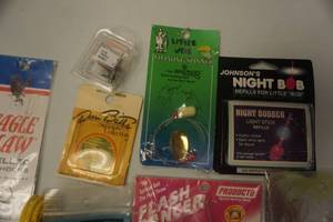 lot 117 image: Assorted Fishing Hooks, Bobber Stops, Snells and Stringer