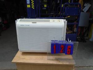 lot 126 image: Quasar 5000 btu air conditioner. No remote. Tested & works. As shown.