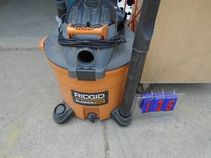 lot 135 image: Rigid shop vac with accessories. Used. Tested & works. As shown.