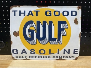 lot 27 image: Gulf Refining Company Porcelain Metal Sign