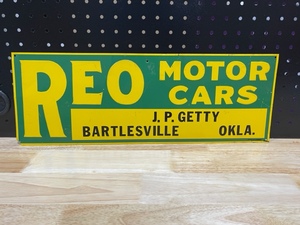 lot 36 image: REO Motor Cars Metal Sign