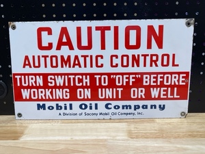 lot 40 image: Mobil Oil Company Metal Sign