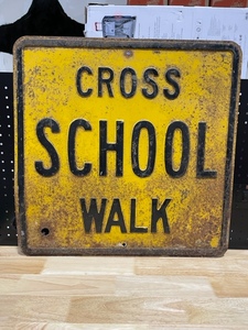 lot 44 image: Metal School Crosswalk Sign