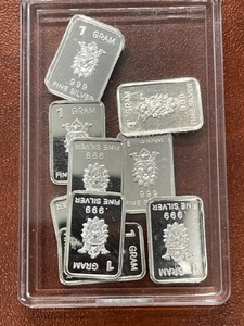 10 Grams .999 Fine Silver - 1 Gram Bars