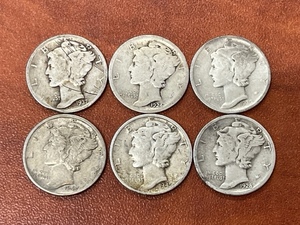 Mercury Silver Dimes, One is a Cracked Planchet