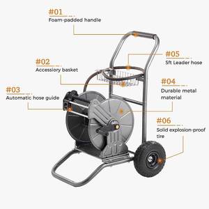 lot 2 image: Giraffe Tools Garden Hose Reel Cart with Wheels