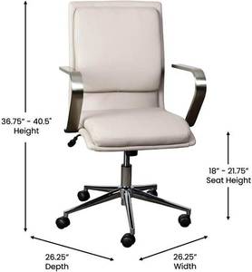 lot 25 image: Flash Furniture James Mid-Back Designer Executive Office Chair