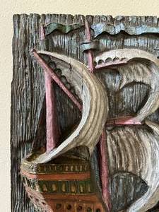 Mid Century 3D Ship Sculpture