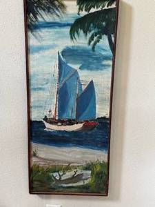 Framed Boat Painting
