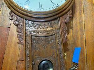 Vintage Hanging Clock with Key