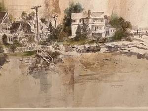 Framed Prospect Hill, Stoney Creek Watercolor by J.A. Noff