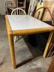 White Tiled Kitchen Table