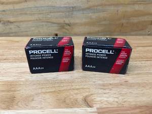 lot 25 image: PROCELL Lot of 2 Packages of-  AAA Intense Power 1.5 V Batteries for High Drain Devices (24 batteries per package)