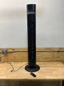 lot 15 image: LASKO 48 in. 4 Speeds Xtra Air Tower Fan in Black with Carry Handle, Oscillating, Remote Control, Nighttime Setting, Timer