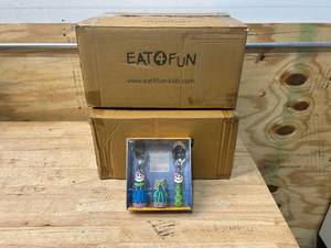 lot 88 image: EAT 4 FUN Lot of 22- Kids Fork and Spoon Sets with Holders