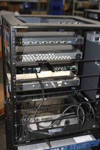 lot 71 image: Middle Atlantic Cabinet Rack Frame with Miscellaneous Professional & Commercial Components & Equipment