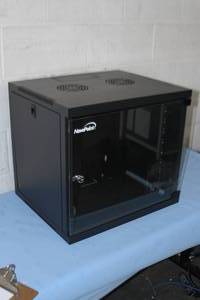 lot 104 image: NavePoint 9U 9 Rack Unit Height Wallmount Networking Server Audio Video Equipment Cabinet