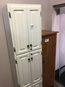 lot 49 image: Lot of 2 Stand Up Cabinets Measuring Approx. 80 x 24 x 19 & 48 x 24 x 19