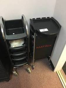 lot 78 image: Lot of 2 Rolling Salon Storage Carts