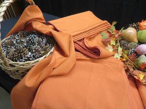 lot 87 image: BURNT ORANGE LINENS