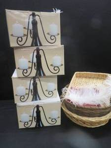 lot 99 image: 4 BOTTLE STOPPER CANDELABRA PLUS