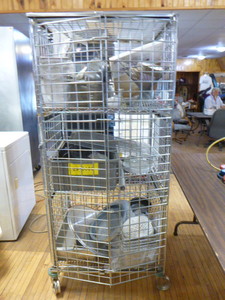 lot 9 image: NSF Cage on Casters with Contents