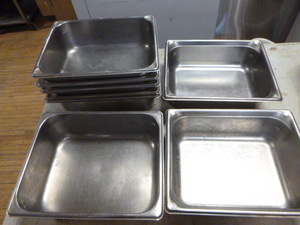 lot 20 image: 8 Stainless Steel Steam Table Pans