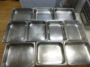 lot 21 image: 10 Stainless Steel Steam Table Pans
