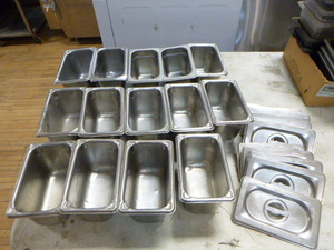 lot 23 image: 14 Stainless Steel Steam Table Pans