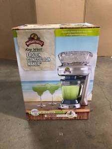 lot 19 image: Margaritaville Key West Frozen Concoction Maker 48 oz. 3-Speed Beige Blender with Easy Pour Jar and XL Ice Reservoir Customer Returns See Pictures