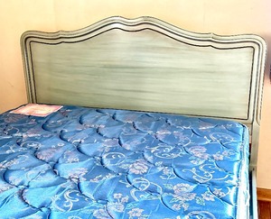 Vintage Painted Full Size Bed Headboard and Footboard