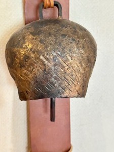 Decorative Set of Vintage Bells on a Leather Strap