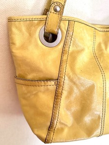 Fossil Leather Yellow Handbag