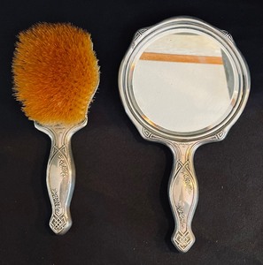 Vintage Sterling Silver Mirror and Brush Set