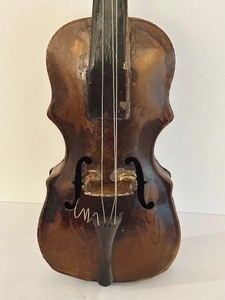 Vintage Decorative Metal Violin Figurine