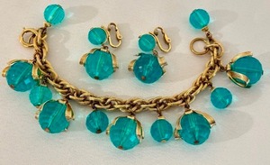Vintage Napier Beaded Bracelet and Earrings Set