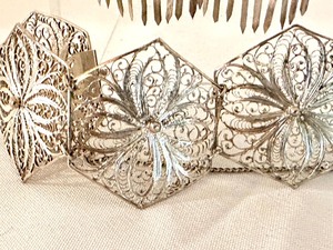 Lovely Vintage Filigree Bracelet and Earrings Set