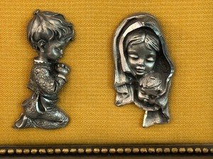 Vintage Cast Pewter Framed Decorative Framed Wall Item