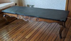 StoneSlate Topped Queen Anne Style Coffee Table