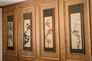 Four Framed Chinese Silkscreen Paintings
