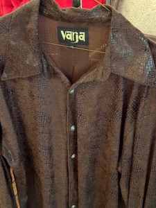 Mens Vintage Textured Long Sleeve Button Up Shirt