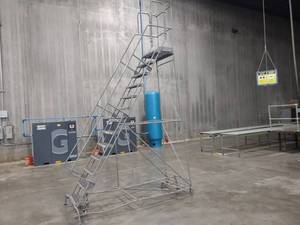 lot 106 image: Cotterman Rolling Safety Ladder, 11...