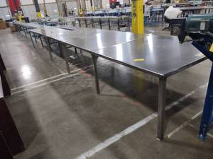 lot 126 image: Stainless Steel Make-Up Table, 60 ...